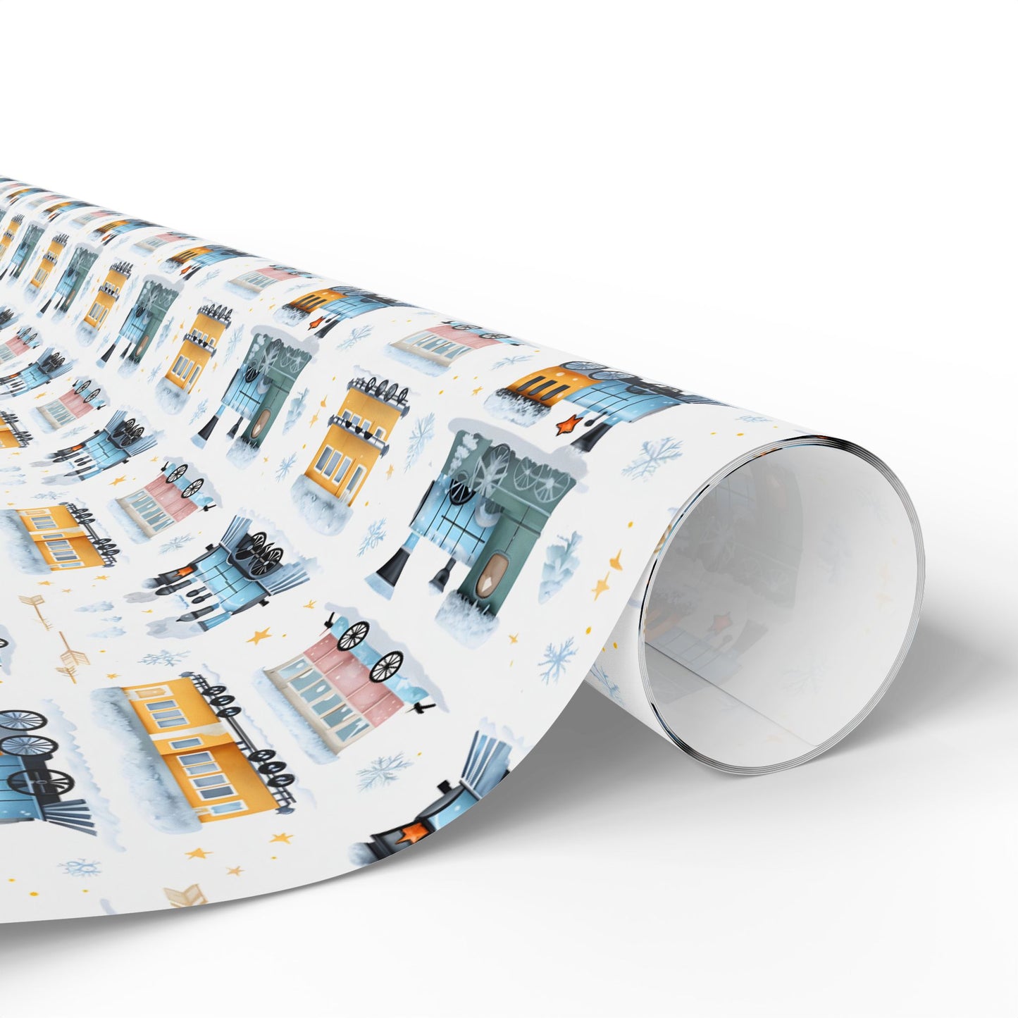 Snow Train Holiday Wrapping Paper