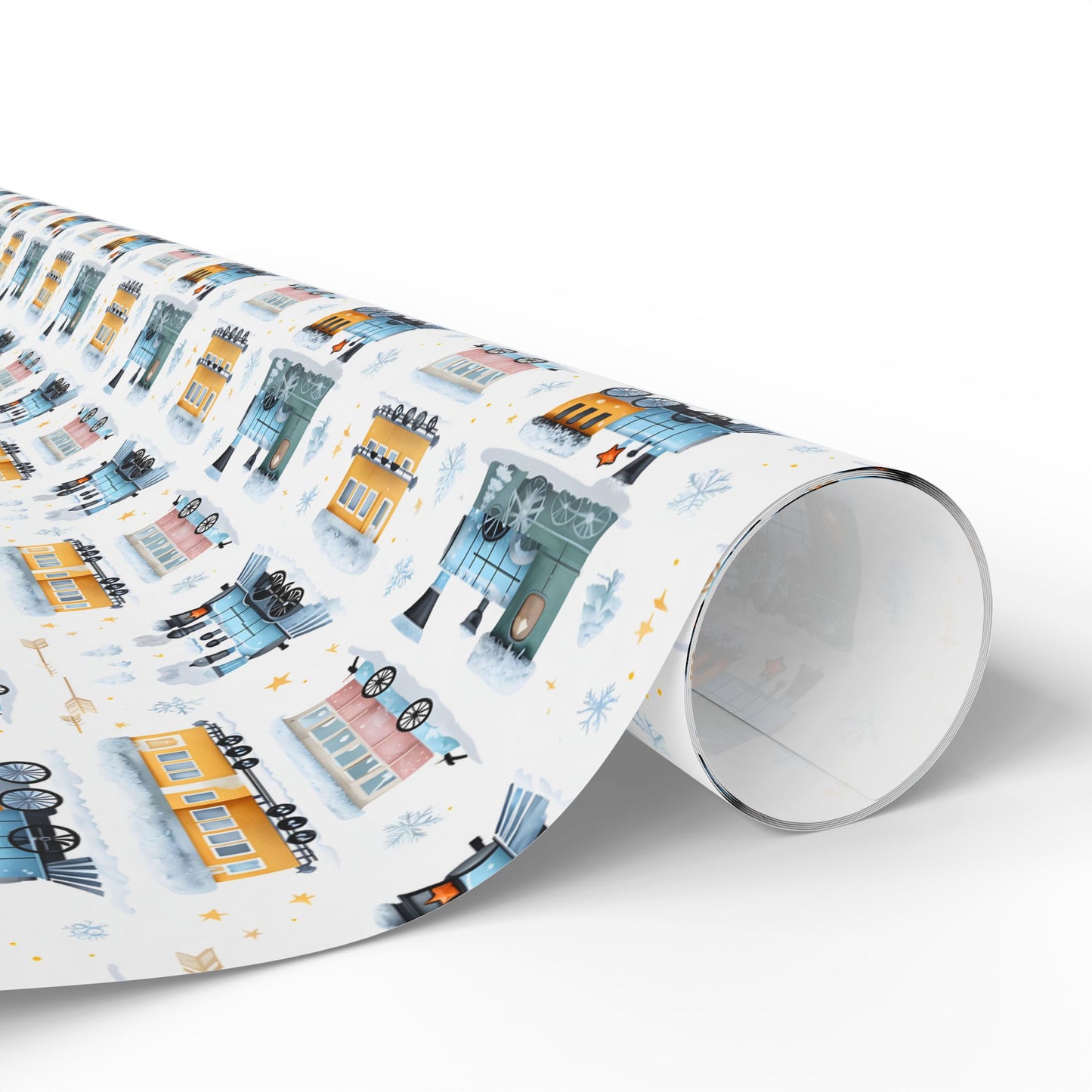 Snow Train Holiday Wrapping Paper