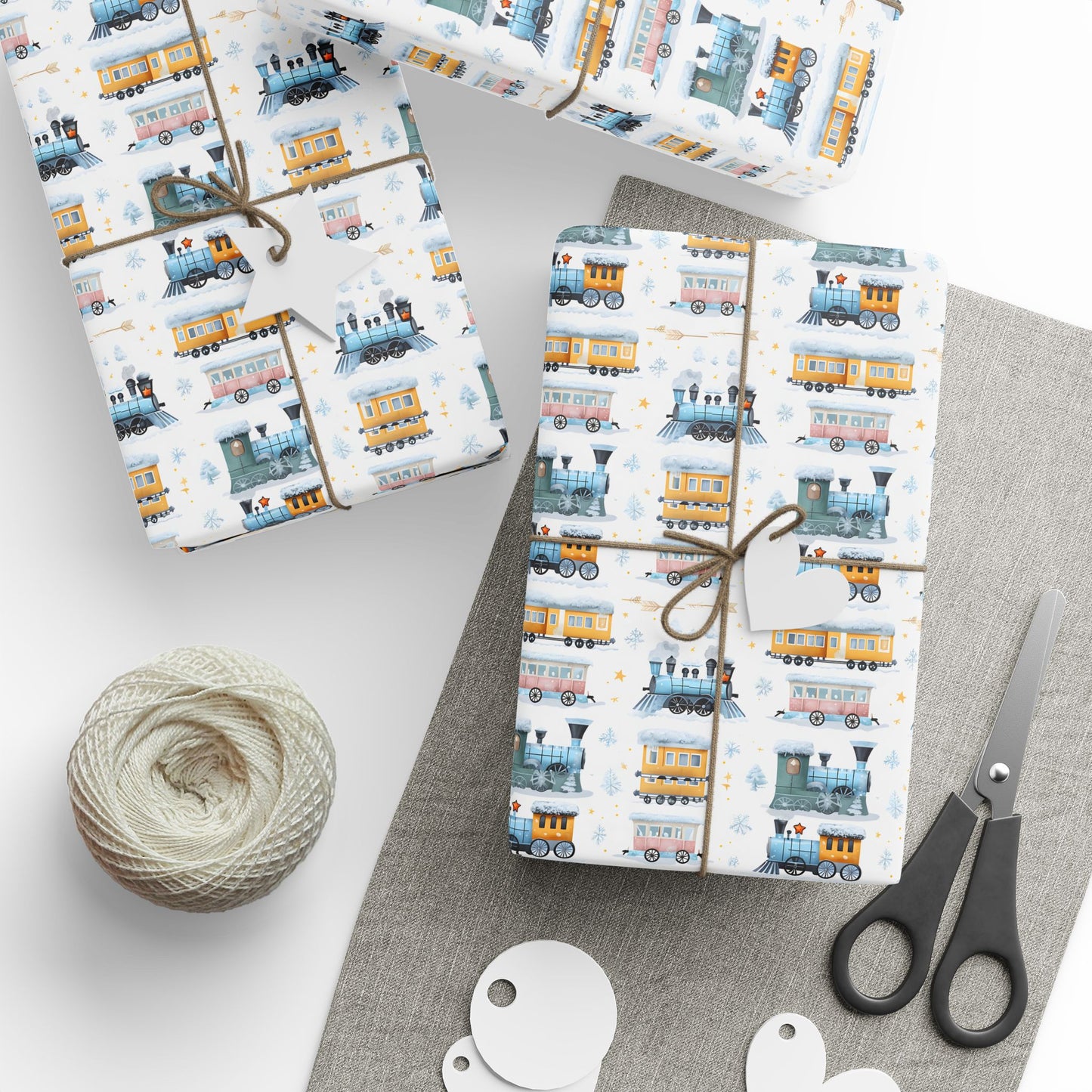 Snow Train Holiday Wrapping Paper